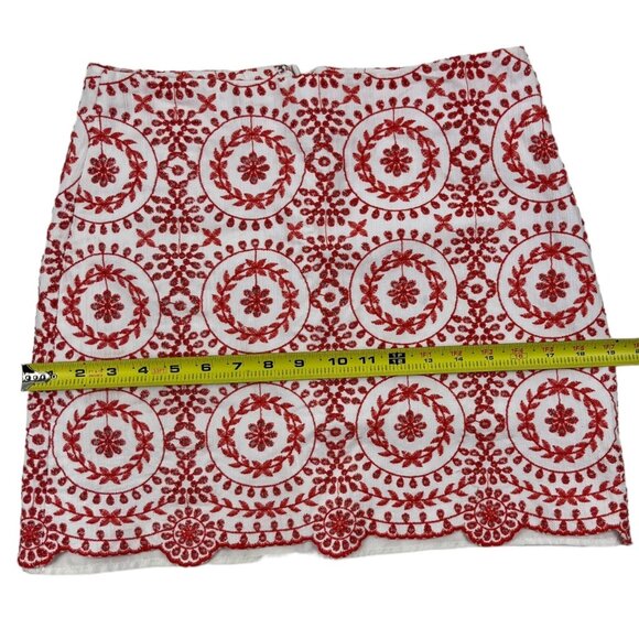 Ann Taylor LOFT Embroidered Colorful Mini Skirt Fully Lined Size 4 Petite - Picture 7 of 13